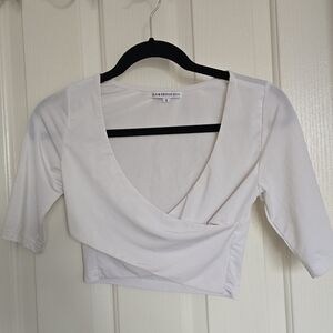 Glamorous Cream Wrap Crop Top